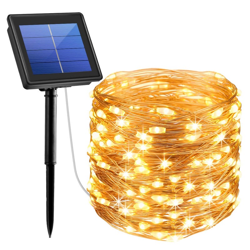 AMIR Upgraded Solar String Lights,78.6ft 240 LED Copper Wire Light, 8 Modes Starry Lights, Waterproof IP65 Fairy Christams Decorative Lights for Outdoor, Wedding, Homes, Party, Halloween (Warm White) - Image 1